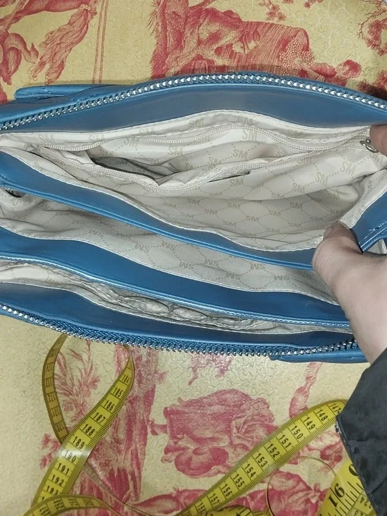 Steve Madden Blue Quilted Crossbody with Branded Strap - Picture 3 of 6